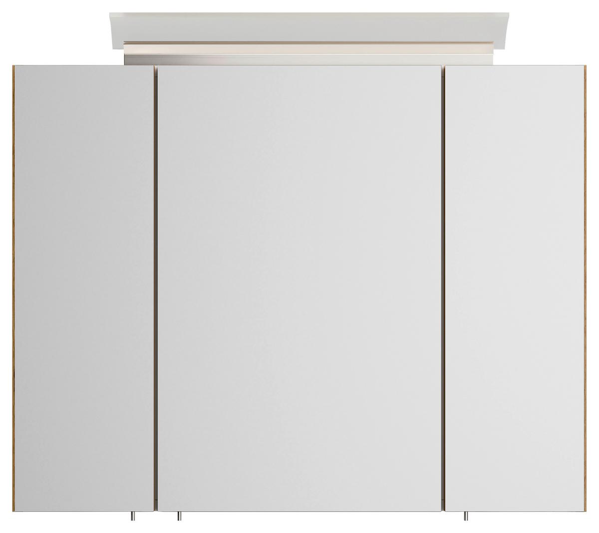 Spiegelschrank Eiche Dekor B: 80 Cm - Eichefarben, MODERN, Glas/Holzwerkstoff (80/62/17cm) - MID.YOU