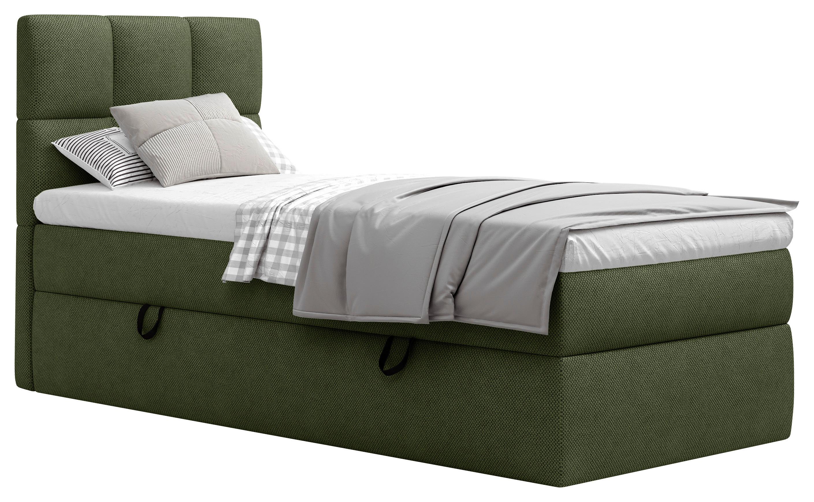 Boxbett Polly - Dunkelgrün/Schwarz, MODERN, Holz/Holzwerkstoff (90/200cm) - MID.YOU