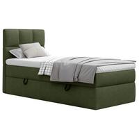 Boxbett mit Topper & Bettkasten 90x200 Polly - Dunkelgrün/Schwarz, MODERN, Holz/Holzwerkstoff (90/200cm) - MID.YOU