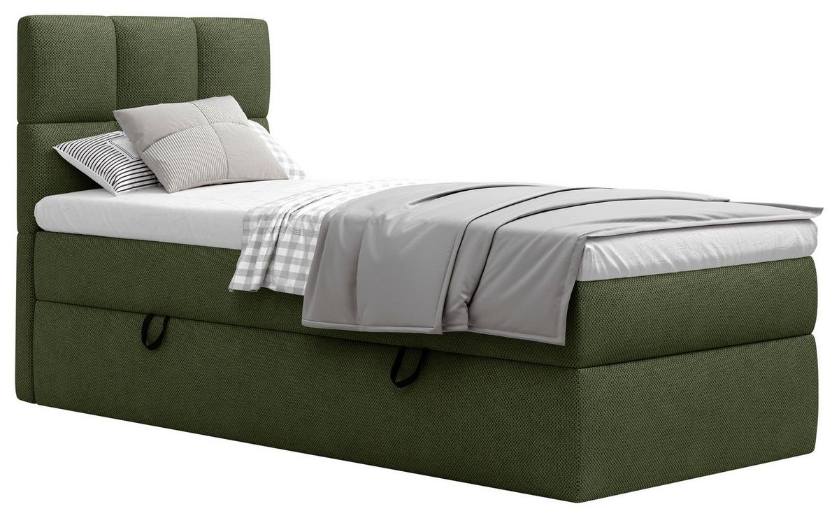 Boxbett Polly - Dunkelgrün/Schwarz, MODERN, Holz/Holzwerkstoff (90/200cm) - MID.YOU
