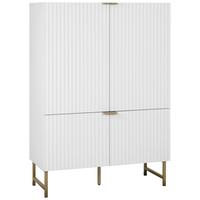 Highboard Edinburgh B: 100cm Weiß - Goldfarben/Weiß, Design, Holzwerkstoff (100/142/41cm) - MID.YOU