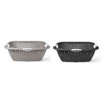 Wäschekorb Isa - Sandfarben/Schwarz, Basics, Kunststoff (60/40/22cm) - Ondega