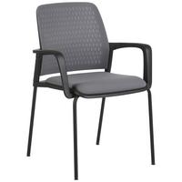 Konferenční židle PISA - šedá/černá, Moderní, kov/textil (60/85/55cm)