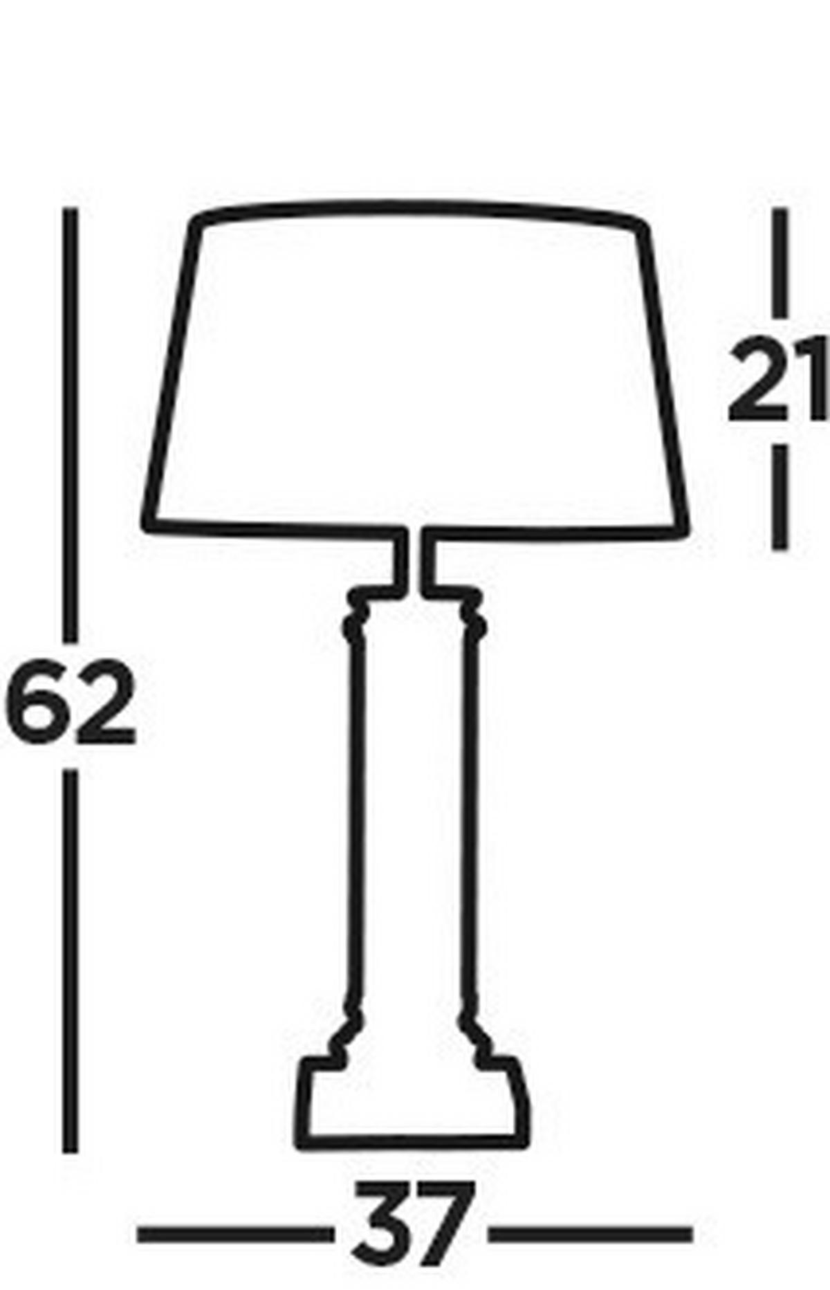 Tischleuchte Eu5141ss Pedestal - Silberfarben/Weiß, KONVENTIONELL, Glas/Textil (37/62cm)