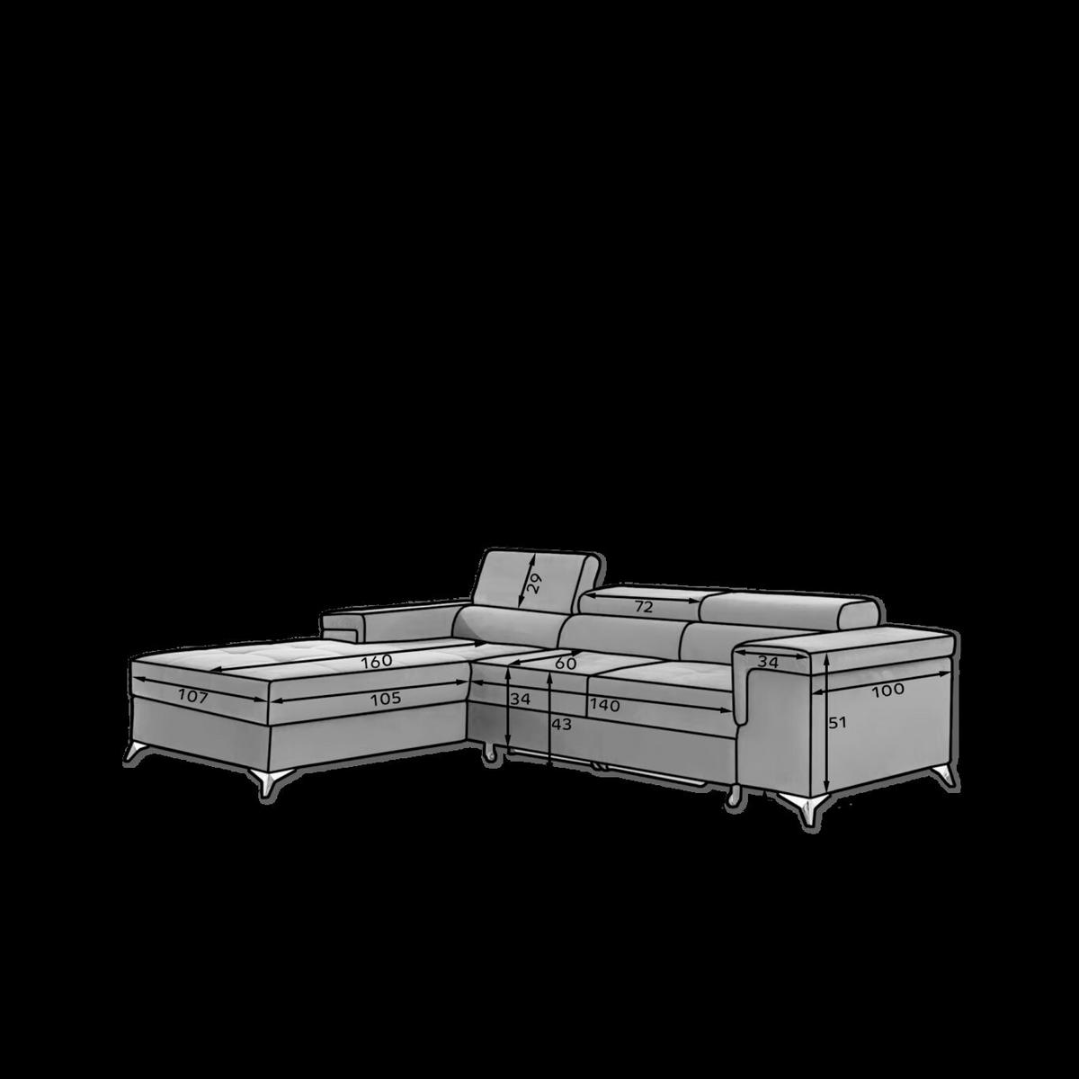 Ecksofa Ricardo Grün S: 205x281 cm - Silberfarben/Grün, Design, Textil (205/281cm) - MID.YOU