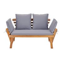 Kerti Pad Bali - akáciaszínű/szürke, Modern, textil/fa (190/75/68cm) - James Wood