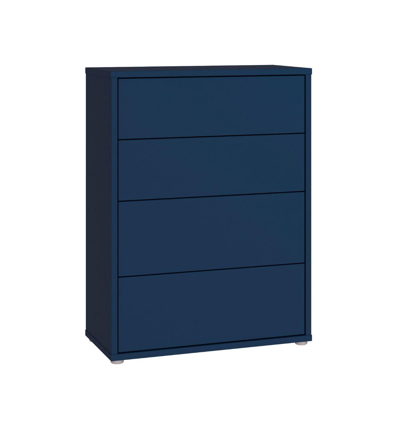 Komoda SPRINGS - tmavě modrá, Moderní, kompozitní dřevo (124,5/121,5/34,9cm)