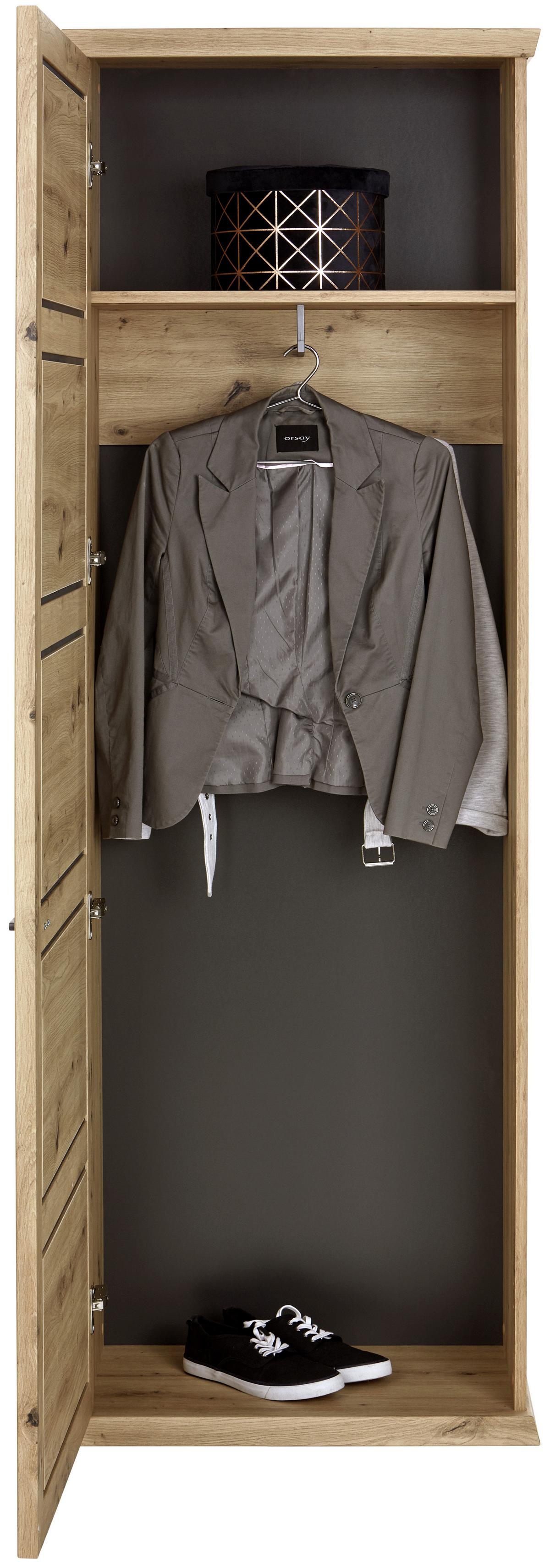 Garderobenschrank Harvey Eiche Dekor B: 64,2 Cm - Eichefarben/Anthrazit, LIFESTYLE, Holzwerkstoff (64,2/196,6/38,5cm)