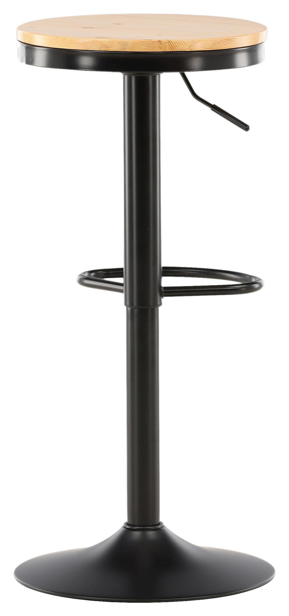 Barhocker-set Conway - Beige/Schwarz, Design, Holz/Metall (36.5/80/37cm) - Livetastic