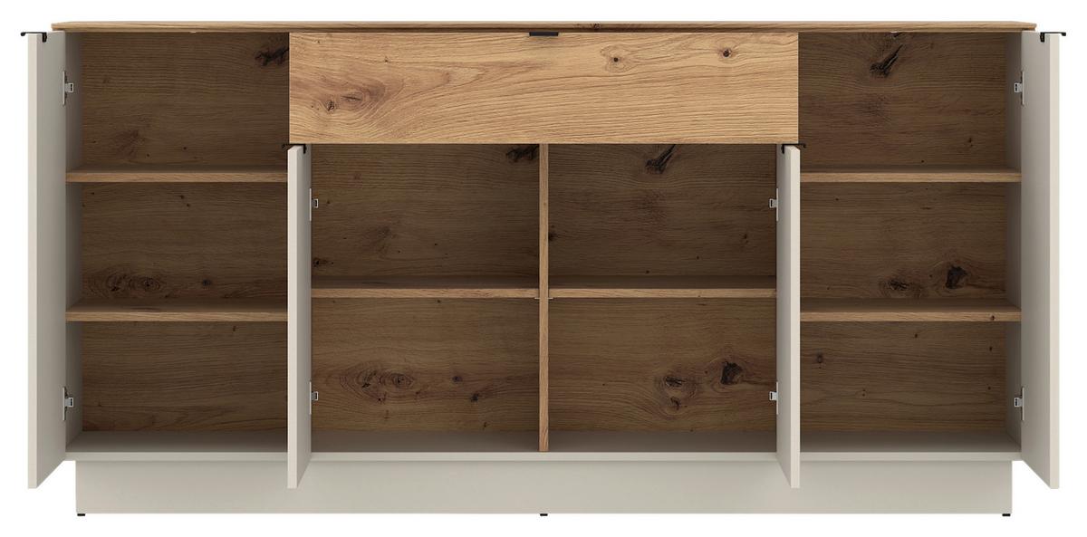 Sideboard Viona Kaschmir/Eiche B: 180cm - Kaschmir/Eiche Artisan, Basics, Holzwerkstoff (180/90/40cm)