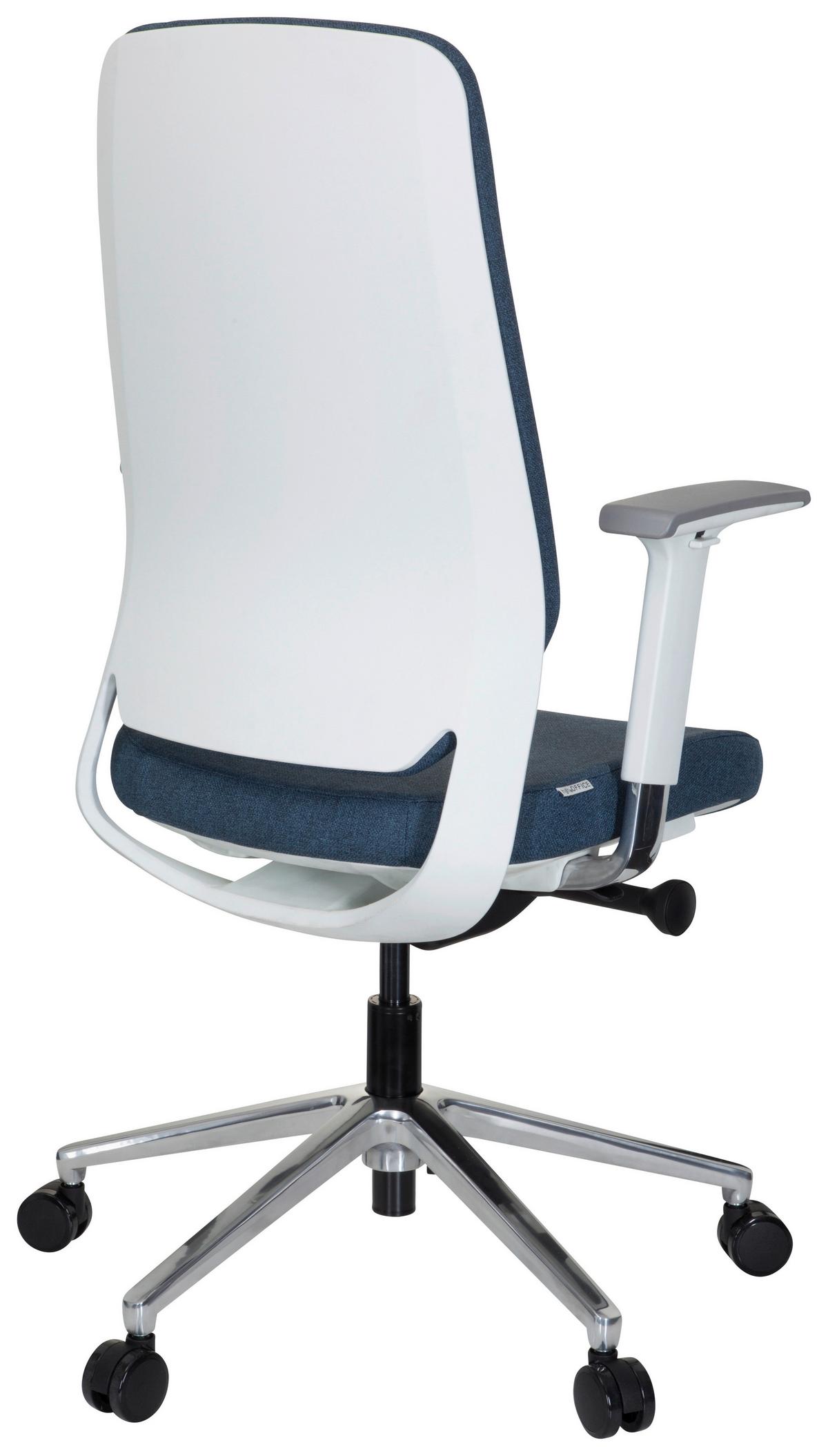 Drehstuhl Chiaro T4 White Armstützen Blau/weiß Bis 110kg - Blau/Weiß, MODERN, Kunststoff/Textil (56/131/67cm) - MID.YOU