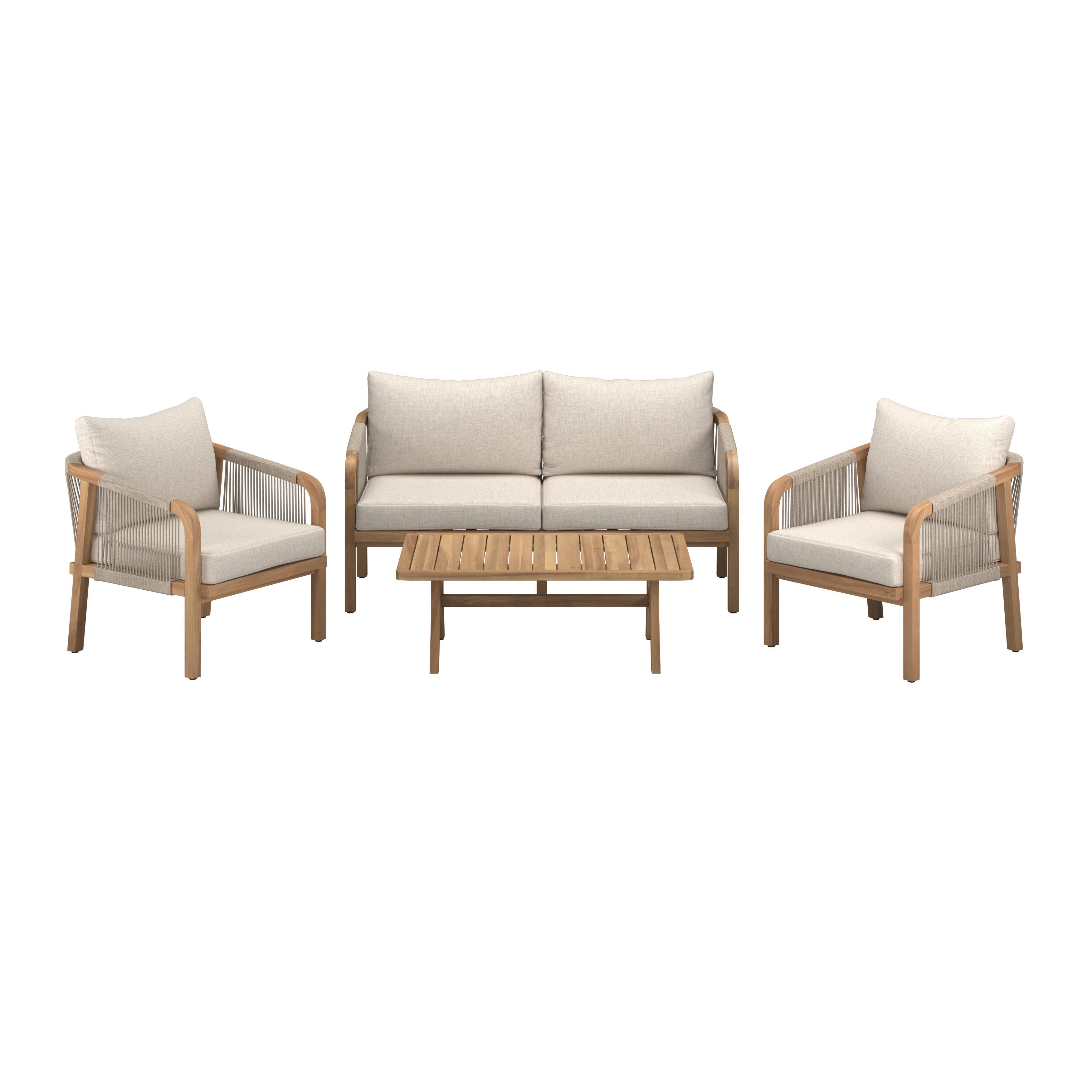 Loungegarnitur Talinn - Akaziefarben, MODERN, Holz (100/36/65cm) - Beldano