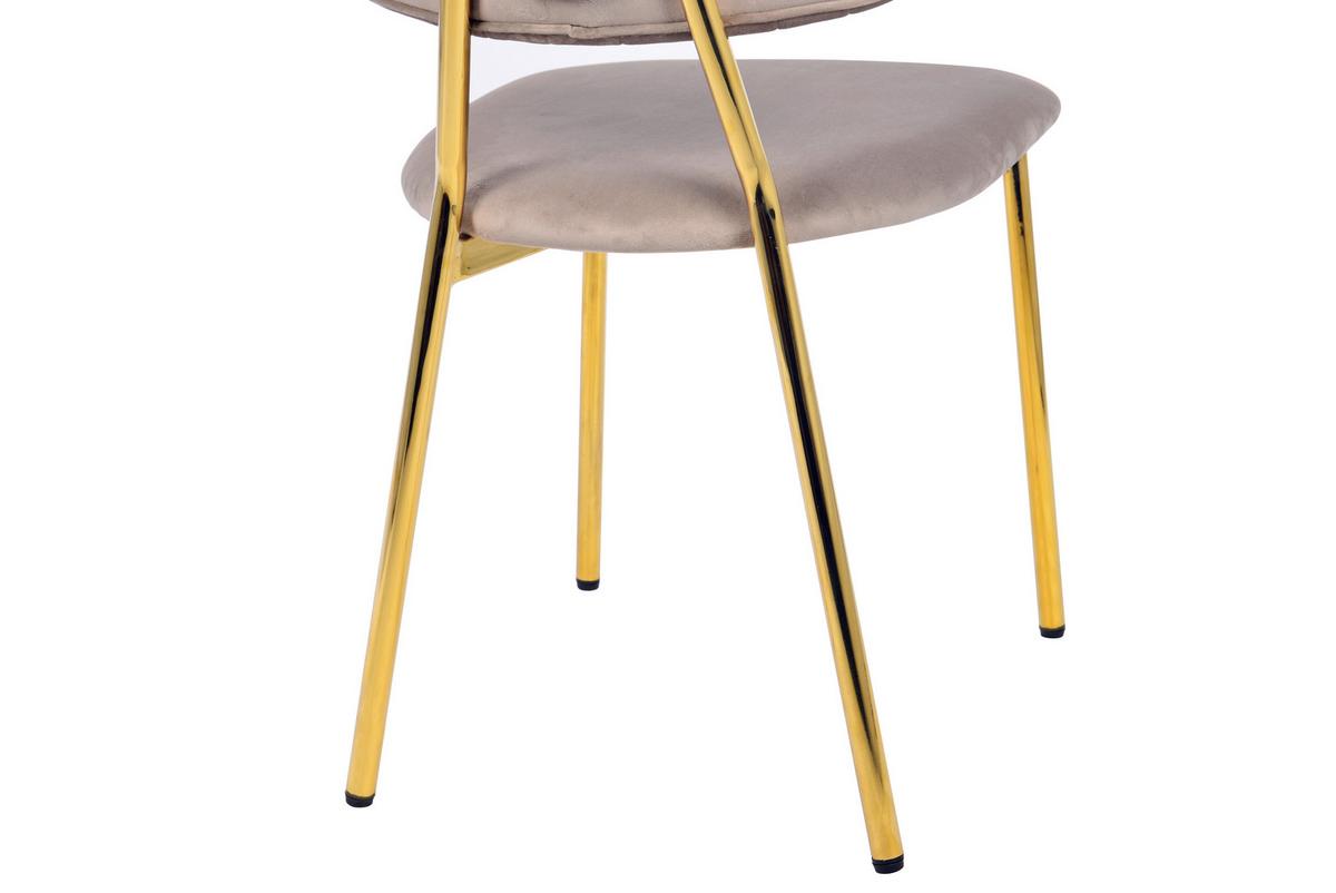 SADA ŽIDLÍ KIAN - barvy zlata/šedohnědá, Moderní, kov/textil (47/80/51cm) - MID.YOU