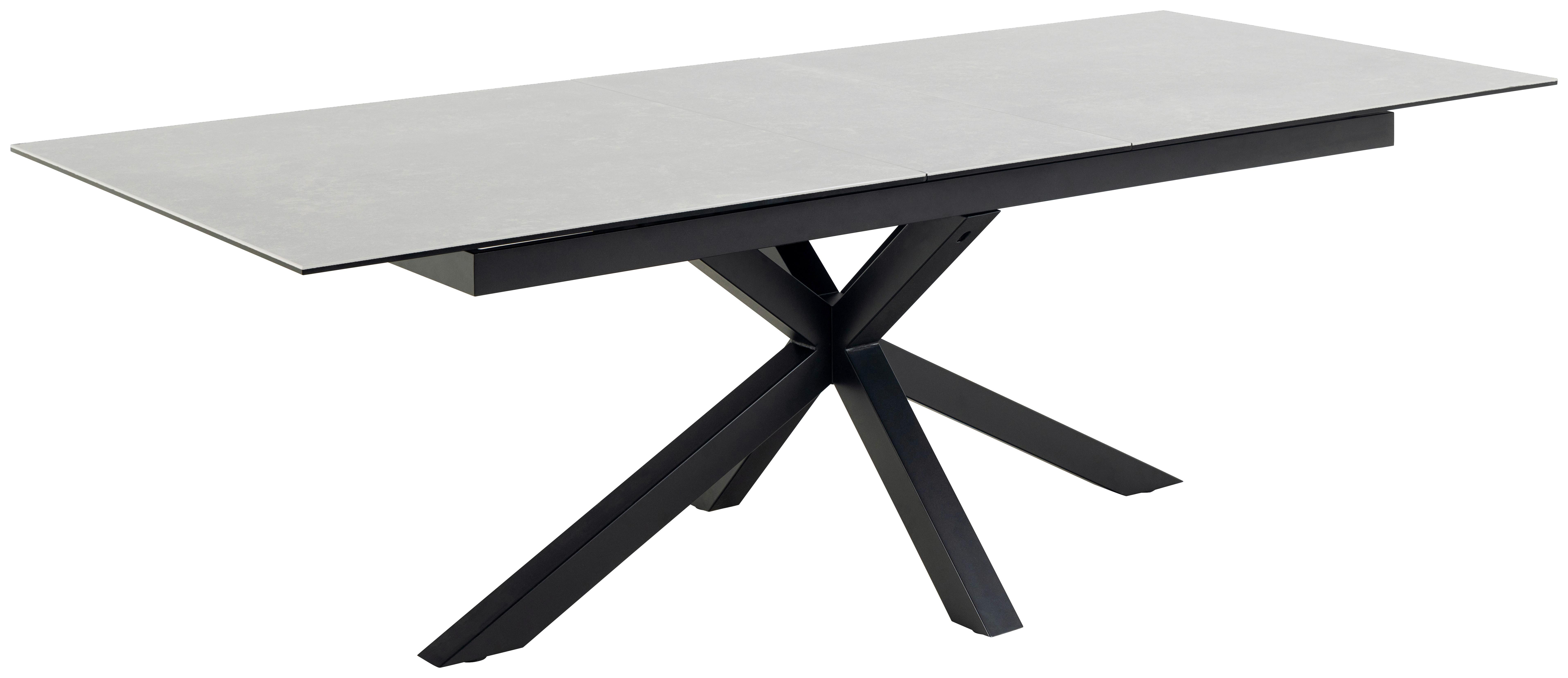 Esstisch ausziehbar Heaven 200-240x100x76cm Schwarz/Weiß - Schwarz/Weiß, Trend, Keramik/Metall (200-240/100/76cm) - MID.YOU