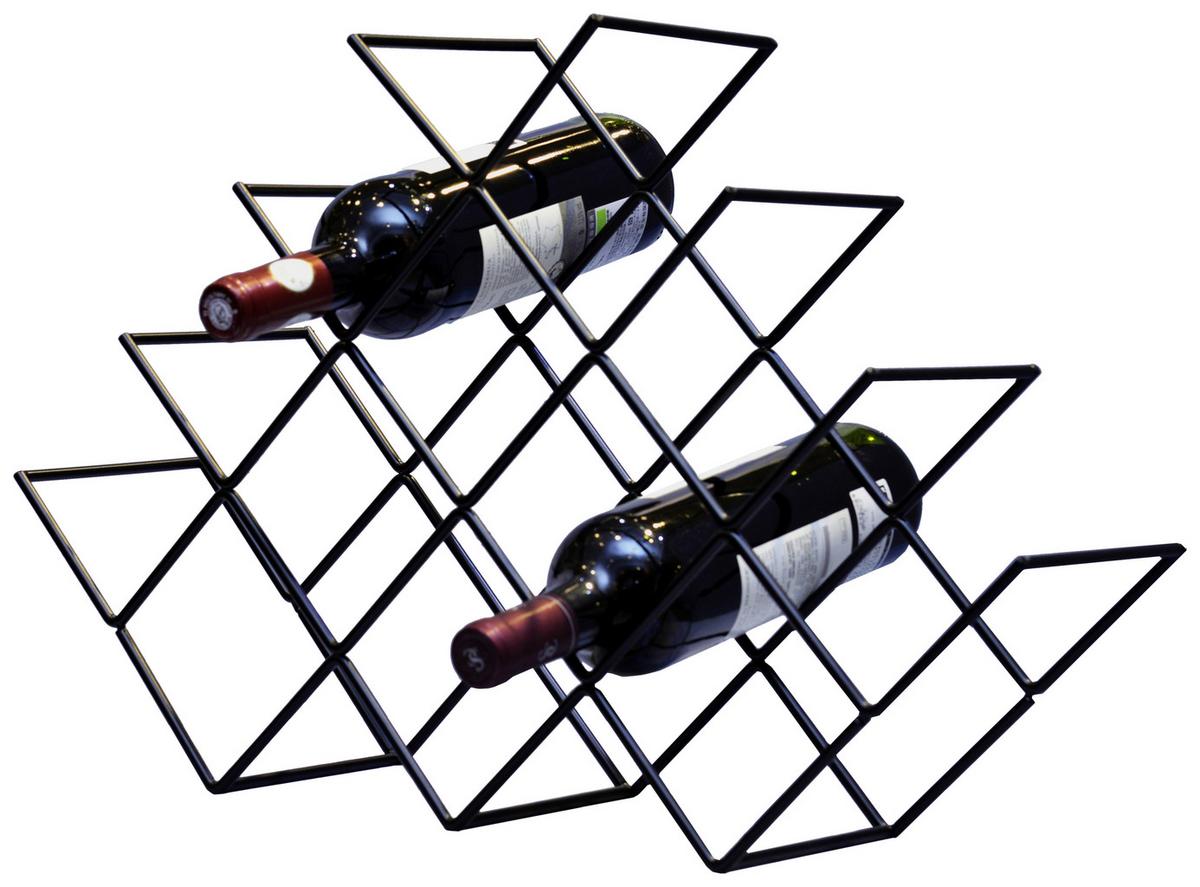 Weinregal Florenz - Schwarz, MODERN, Metall (57/36/14cm)