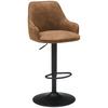 Barhocker Höhenverstellbar Mit Lehne Weda Webstoff Braun - Schwarz/Braun, KONVENTIONELL, Textil/Metall (50/90-111/51cm) - MID.YOU