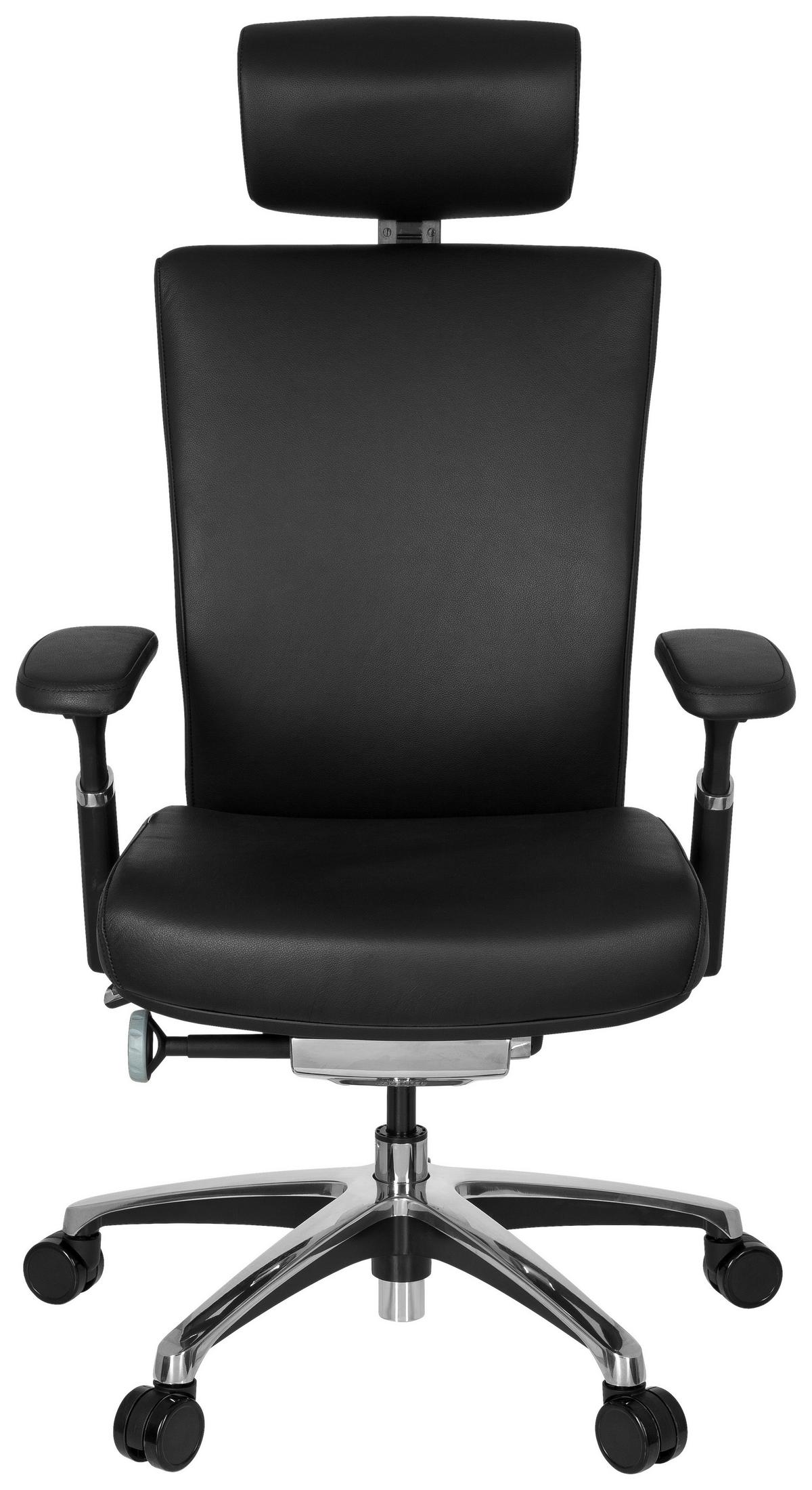 Drehstuhl Nova Schwarz - Chromfarben/Schwarz, MODERN, Leder/Kunststoff (57/106/52cm) - MID.YOU