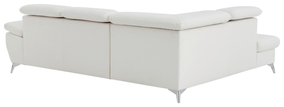 Ecksofa mit Schlaffunktion und Bettkasten Gisele Weiß - Chromfarben/Weiß, KONVENTIONELL, Textil (209/256cm) - Livetastic