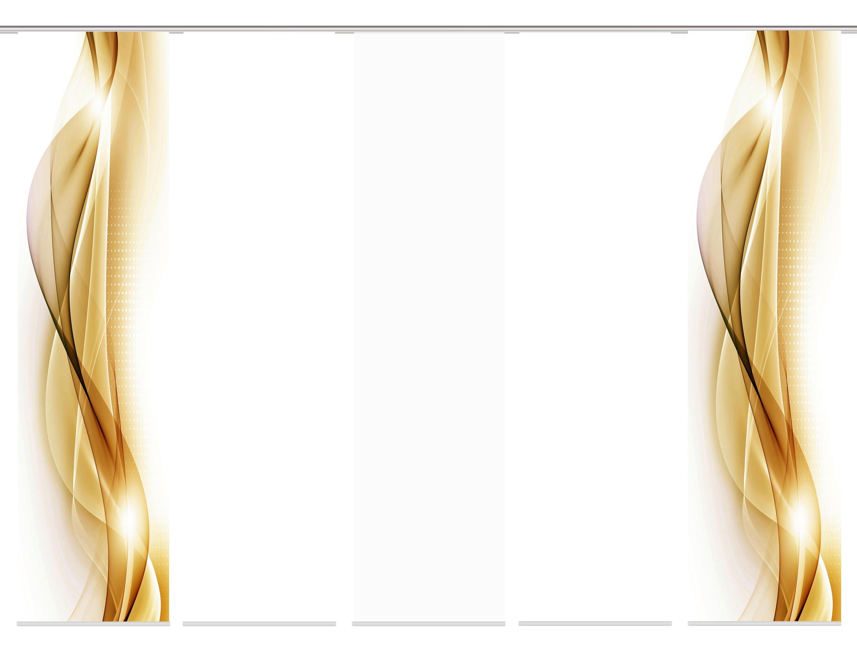 Flächenvorhang 5--Teilig. Neblana B: 60 cm, Gold
