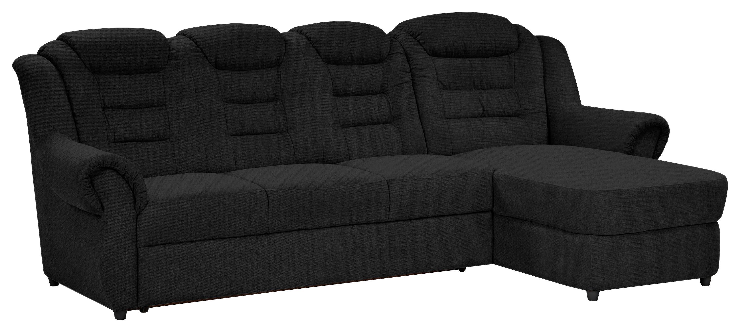 Ecksofa Boston Schwarz Chenille - Schwarz, KONVENTIONELL, Textil (262/165cm) - Livetastic