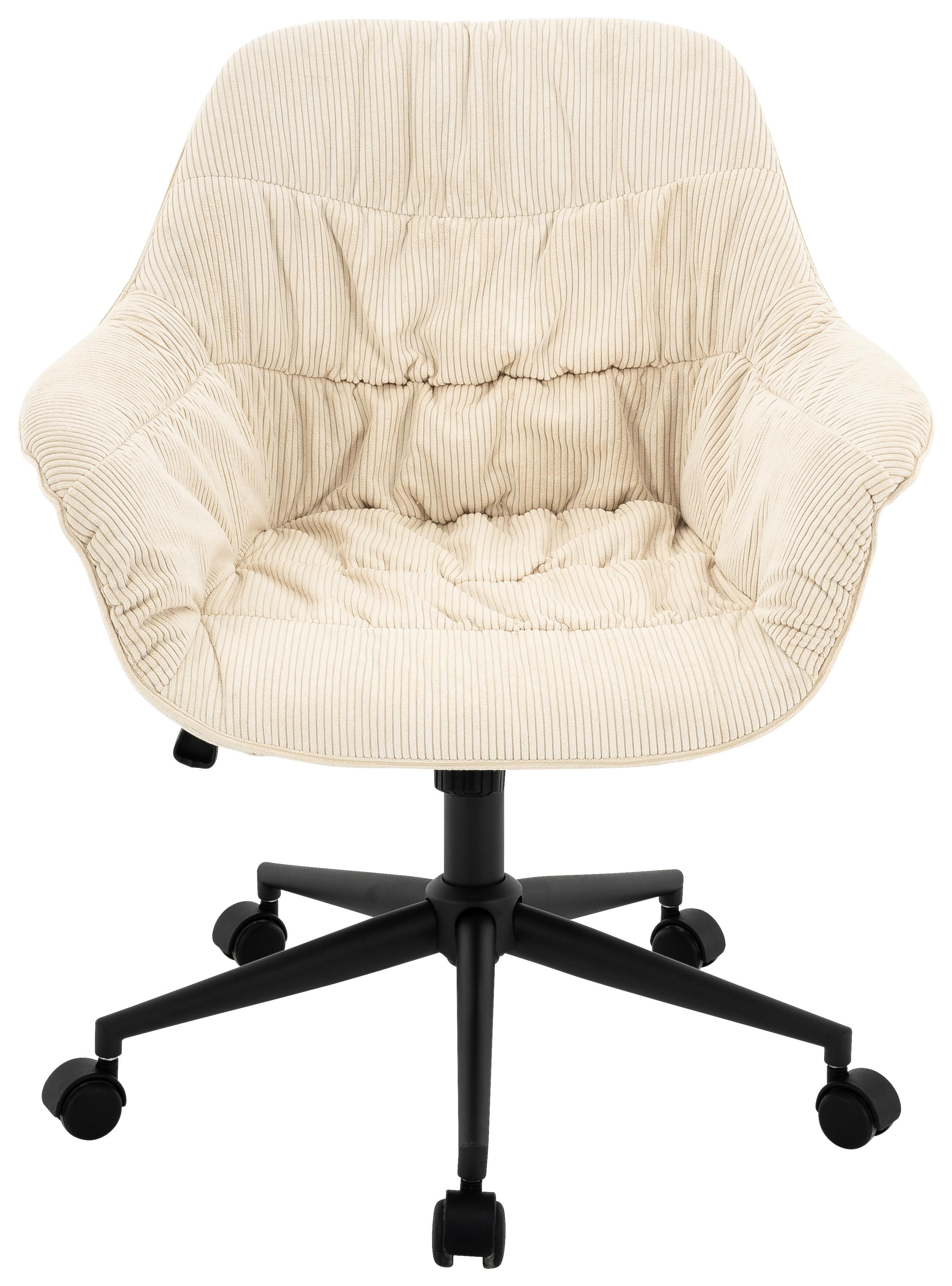 Kancelářske křeslo NIZZA 2 - černá/krémová, Moderní, kov/textil (69/95/64cm)