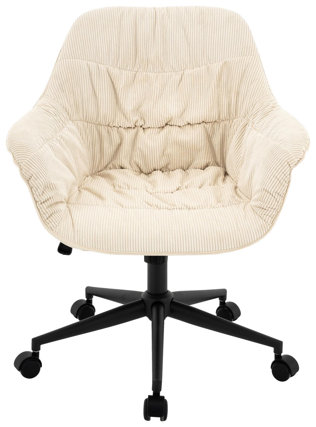 Kancelárske kreslo NIZZA 2 - čierna/krémová, Modern, kov/textil (69/95/64cm)