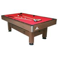 Billardtisch Saphir L: 125 cm Braun/Rot verstellbare Füße - Rot/Braun, Basics, Holz/Kunststoff (125/79/225cm) - Ambia Garden