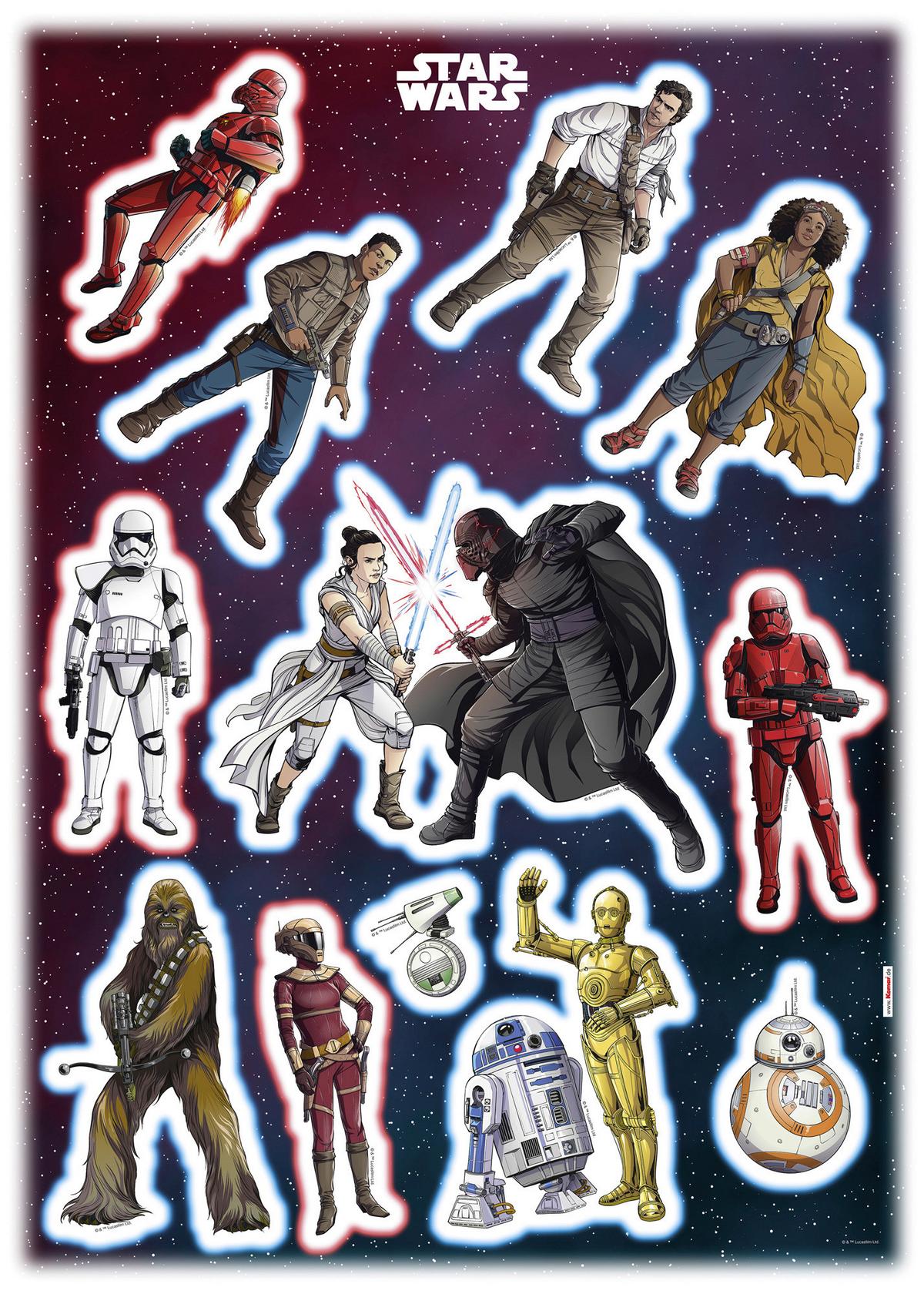 Wandtattoo Star Wars Heroes Villains - Multicolor, Basics, Kunststoff (50/70cm) - Komar