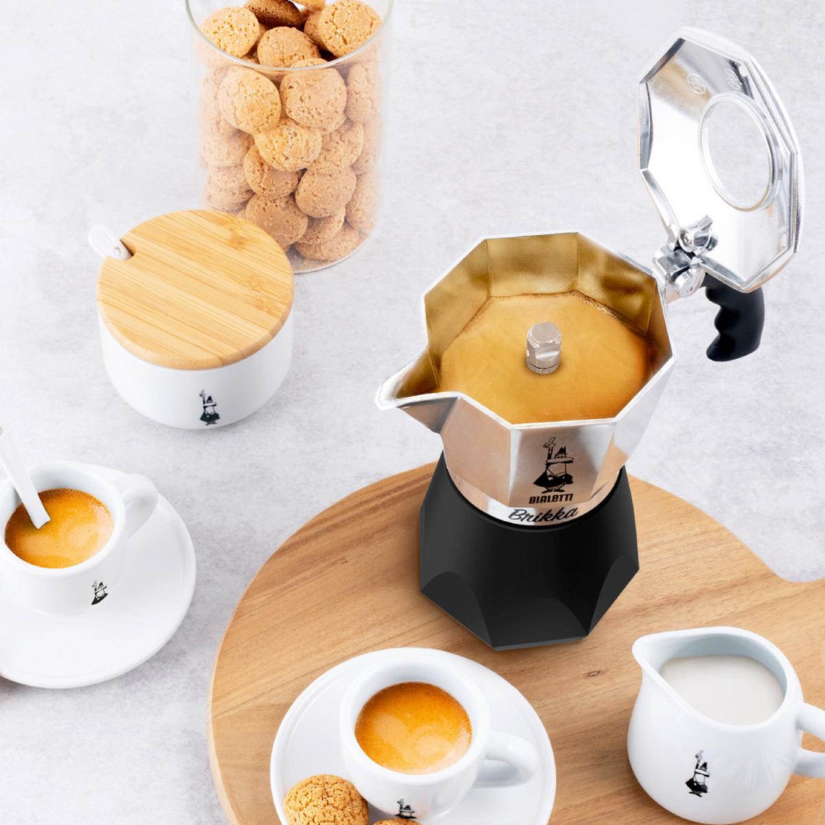 Esspressokocher Metall/Kunststoff - Silberfarben/Schwarz, Basics, Kunststoff/Metall (16/9.5/16.5cm) - Bialetti