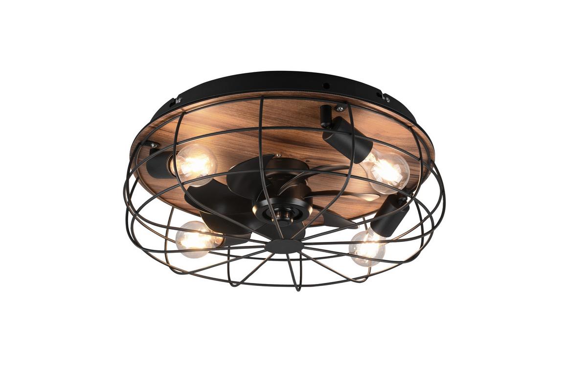 Deckenleuchte R61105032 - Schwarz/Braun, LIFESTYLE, Holz/Kunststoff (48,5/17,5cm)