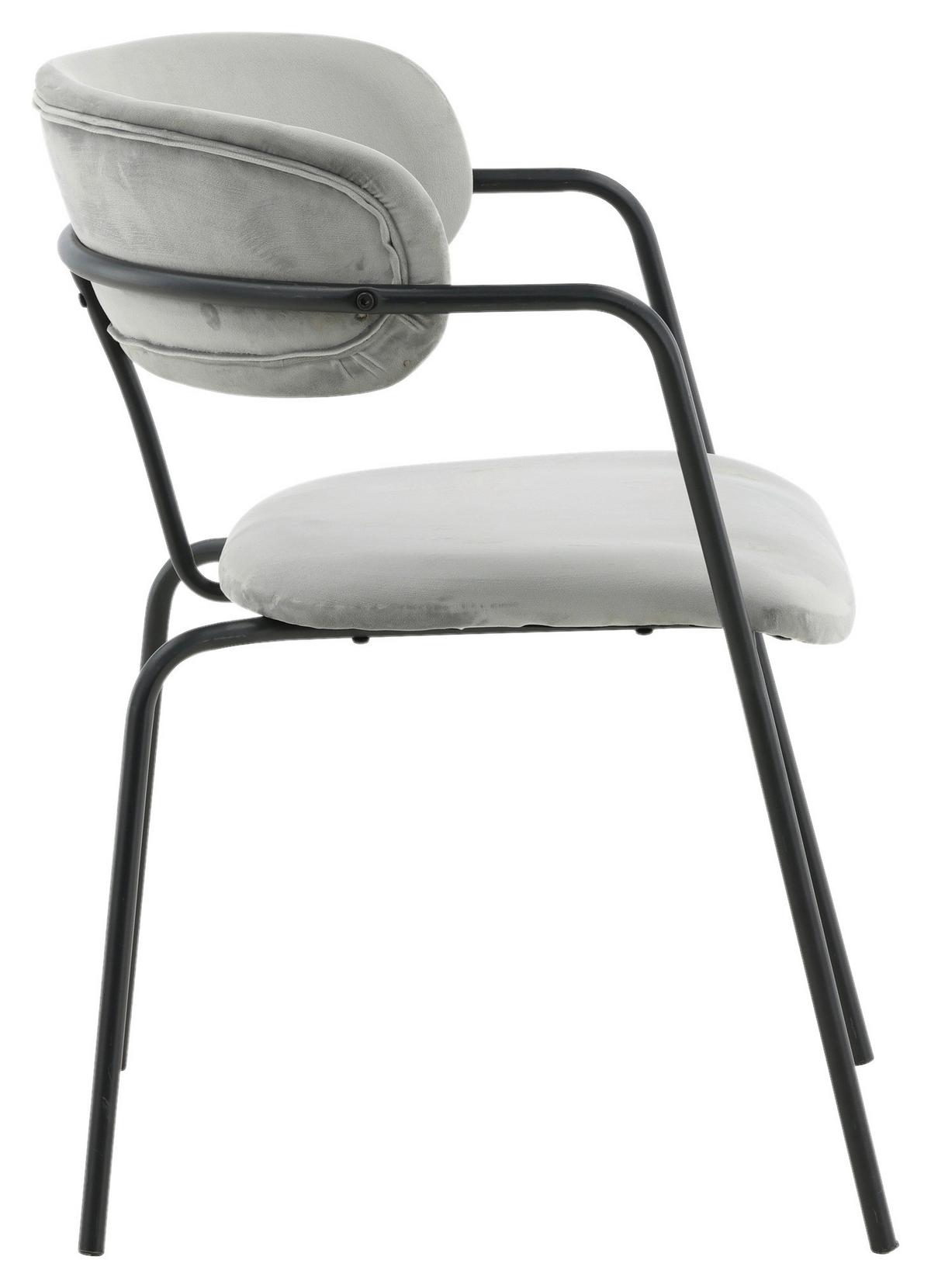Stuhl-Set Arrow - Schwarz/Grau, Design, Textil/Metall (58/79/61cm) - Livetastic