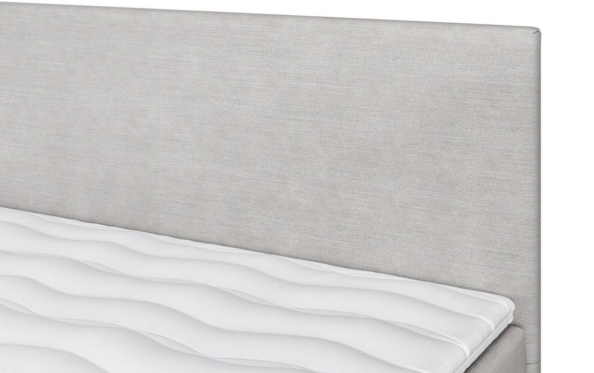 Boxbett mit Topper Andorra 180x200 cm Hellgrau - Hellgrau/Schwarz, MODERN, Holzwerkstoff/Textil (180/200cm) - MID.YOU