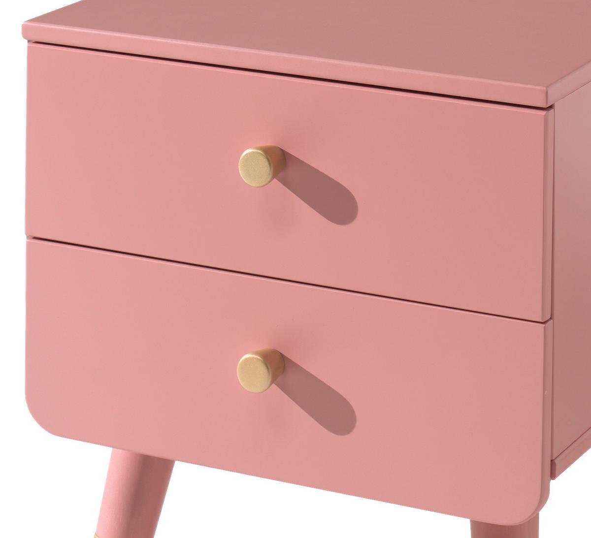 Kindernachtkästchen Rosa H: 45,2 Cm Billy - Goldfarben/Rosa, KONVENTIONELL, Holzwerkstoff (43/45,20/40cm) - MID.YOU