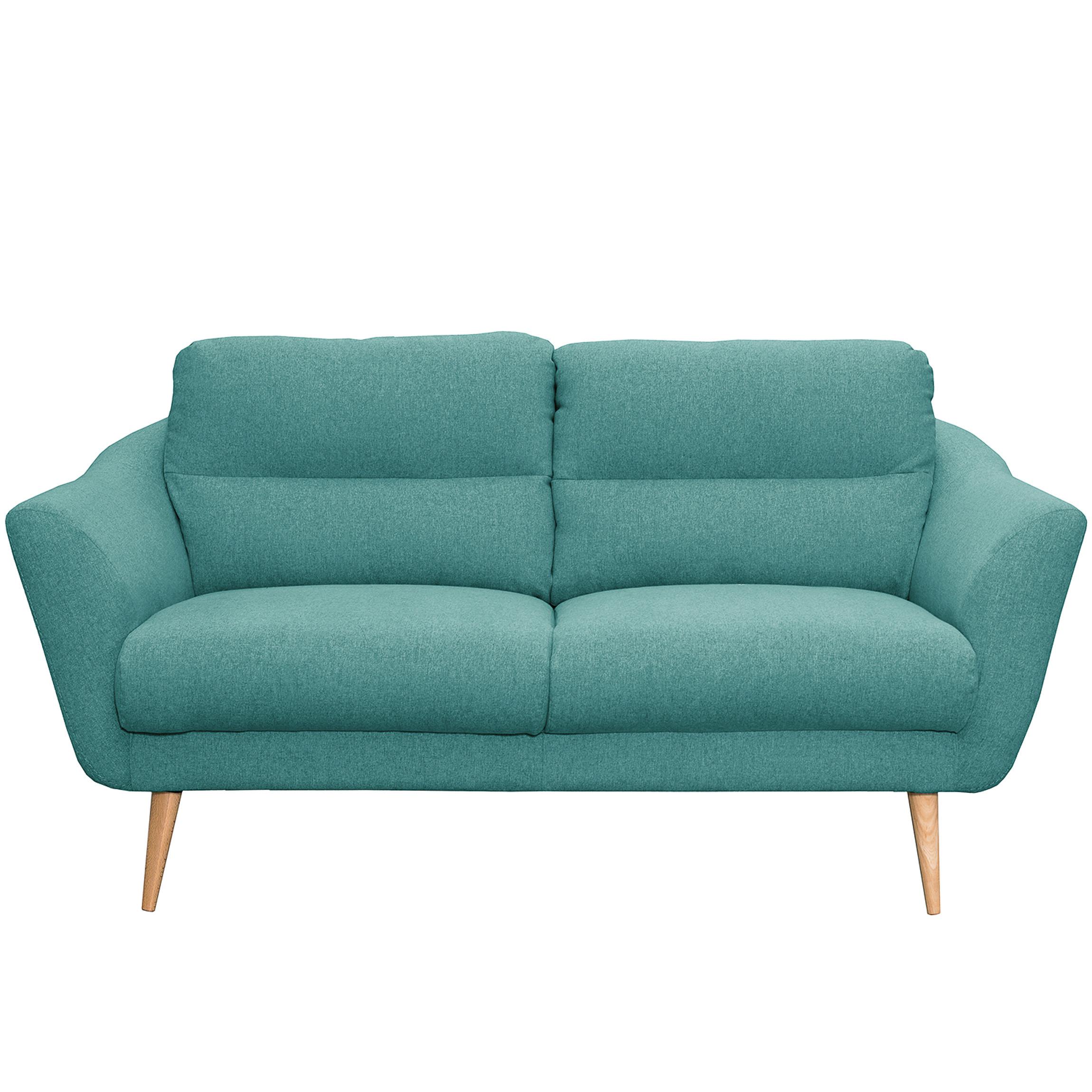 2,5-sitzer Tromso Türkis B: 187 Cm - Türkis/Buchefarben, Design, Textil (187/87/88cm) - Livetastic