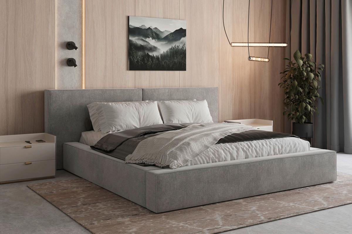 POLSTERBETT Jasmine Grau 160x200cm - Schwarz/Grau, MODERN, Holz/Metall (160/200cm) - MID.YOU