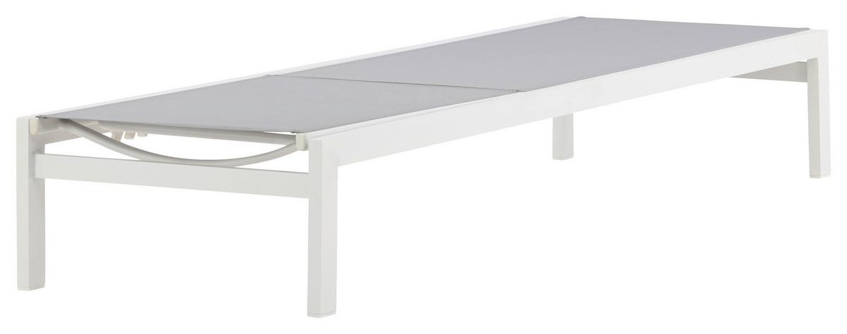 Sonnenliege Copacabana - Weiß/Grau, KONVENTIONELL, Metall (60/30/195cm) - Gardenson