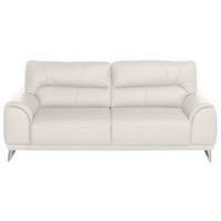 Dreisitzer-Sofa Frisco, Lederlook - Chromfarben/Weiß, MODERN, Textil (210/92/96cm) - MID.YOU