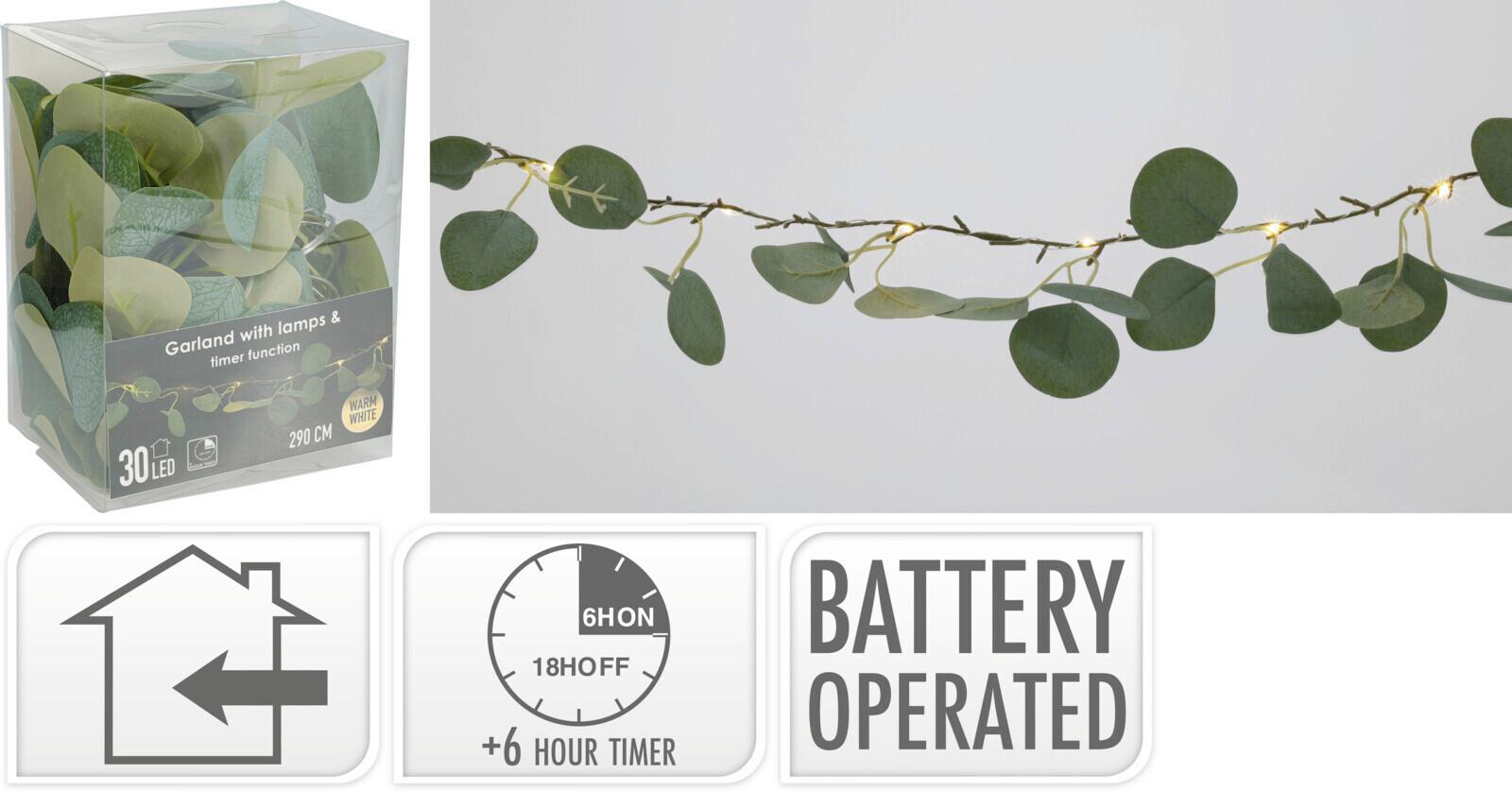 Eukaliptusz Girland Eukaliptusz Girland - zöld, Basics, műanyag (290cm)