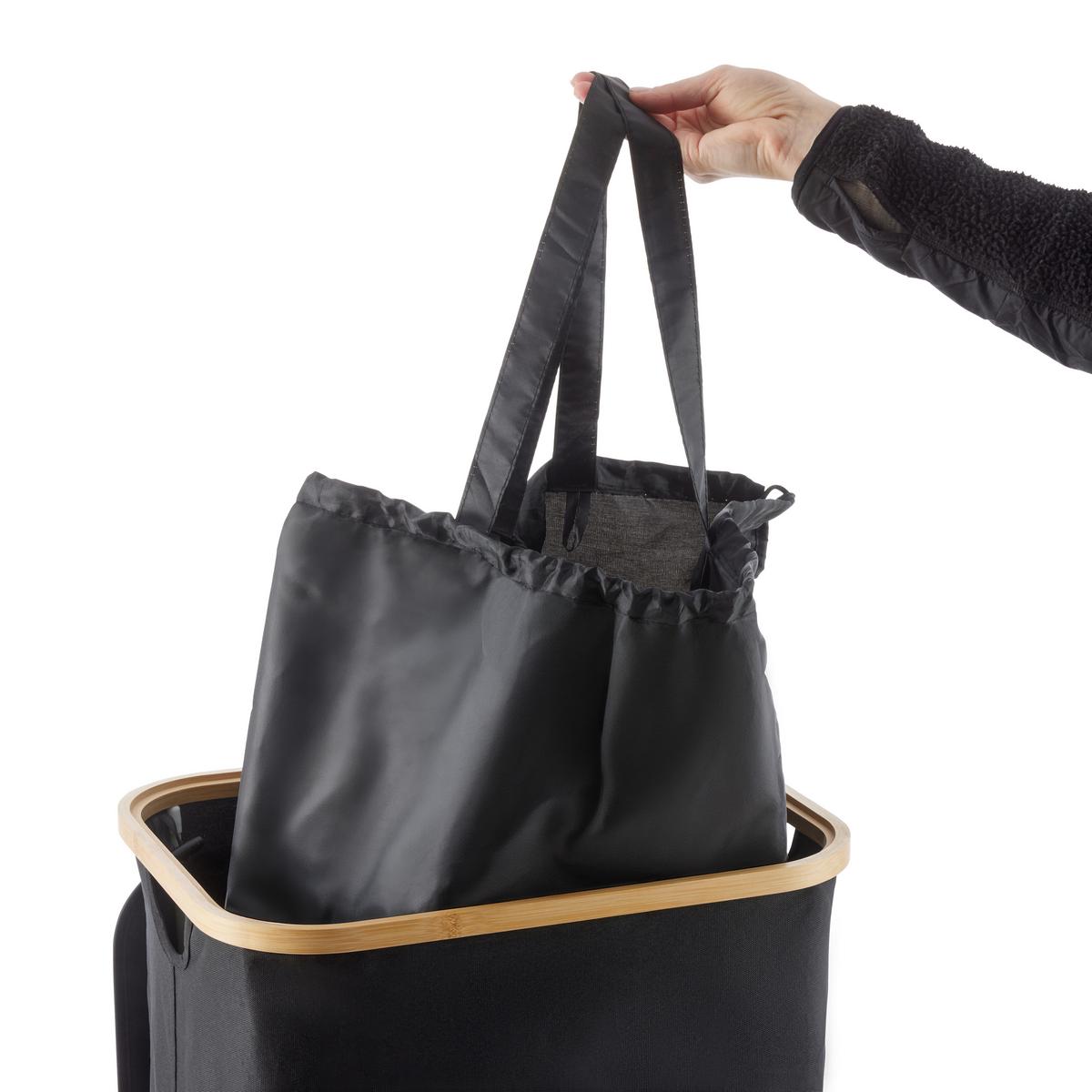 KOŠ NA LÁHVE PET - černá, Konvenční, karton/textil (44/33/70cm) - Mömax