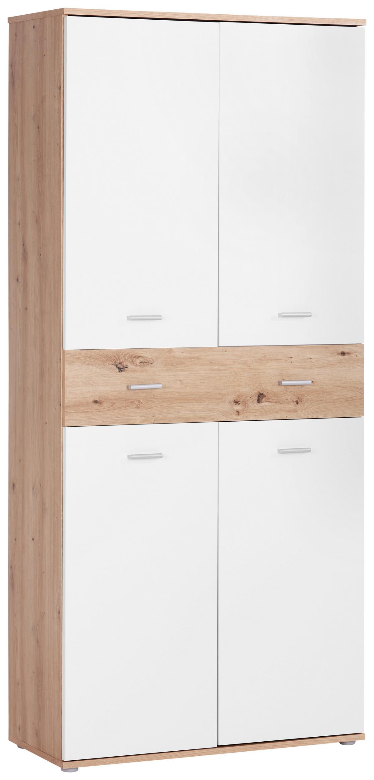 BOTNÍK KÖLN - bílá/barvy dubu, Moderní, kompozitní dřevo/plast (85/190,8/37,7cm)