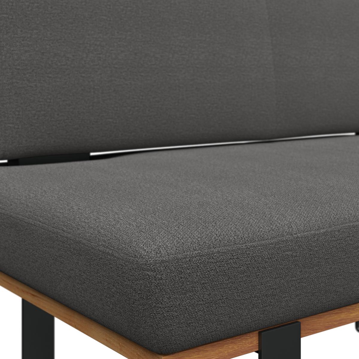Sitzbank Tristan Webstoff anthrazit, B: 130cm - Anthrazit/Schwarz, MODERN, Holz/Textil (130/48/90cm) - James Wood