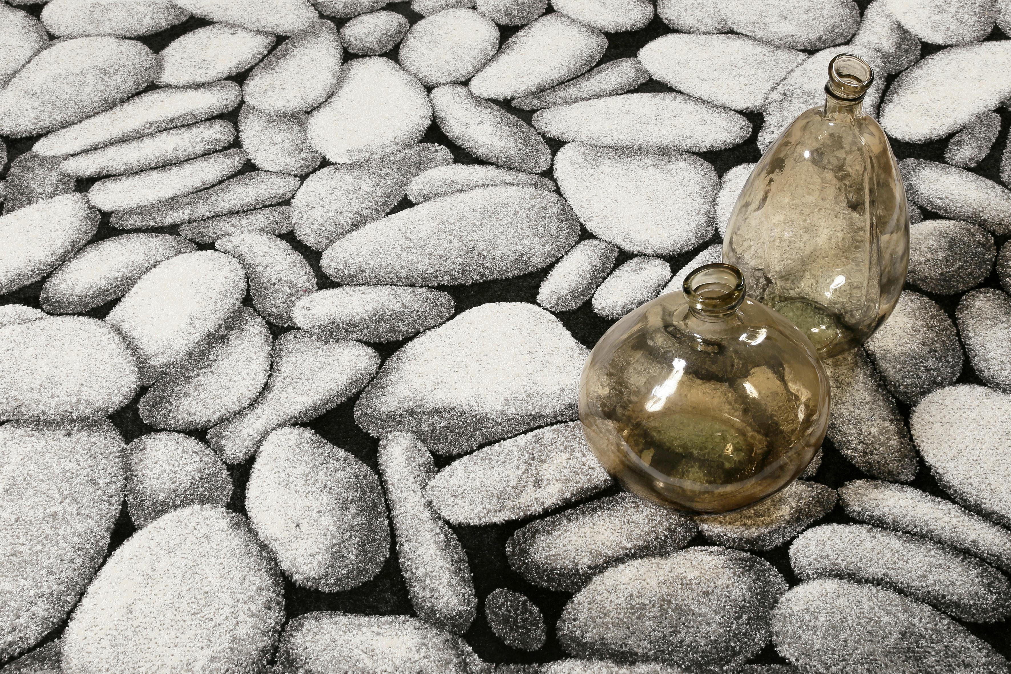 Webteppich Stony Island Grau 80x150 cm - Silberfarben/Schwarz, Design, Textil (80/150cm) - WECON HOME