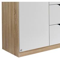 Skříň Freising - bílá/Sonoma dub, Moderní, kompozitní dřevo (181/197/54cm) - MID.YOU