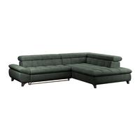 Ecksofa Gemini Grün, B: 312cm - Chromfarben/Grün, KONVENTIONELL, Textil (312/234cm)