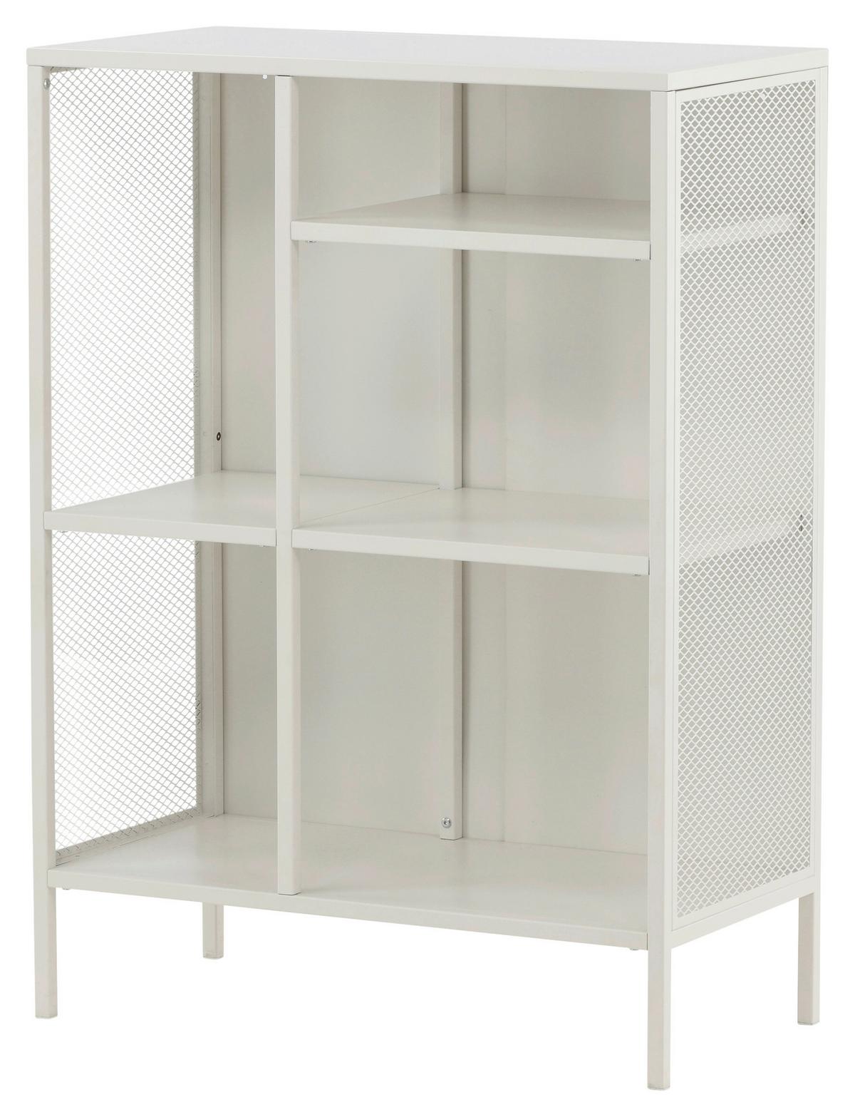 Bücherwand Misha - Weiß, Design, Metall (80/110/40cm) - Livetastic