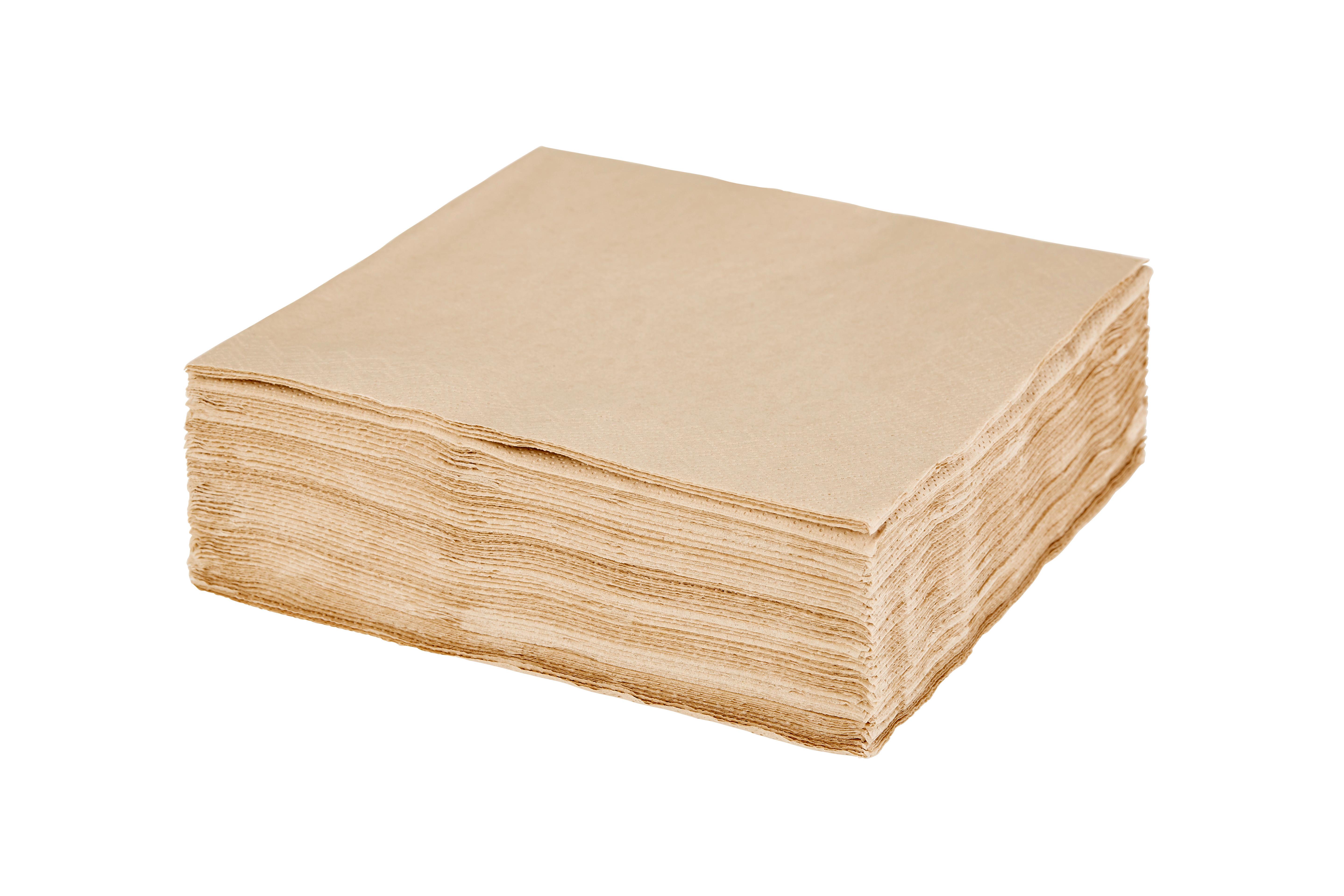 Serviette Lavenia Einfarbig Cappuccino 50 Stk., 33x33 cm - Cappuccino, MODERN, Papier - Luca Bessoni