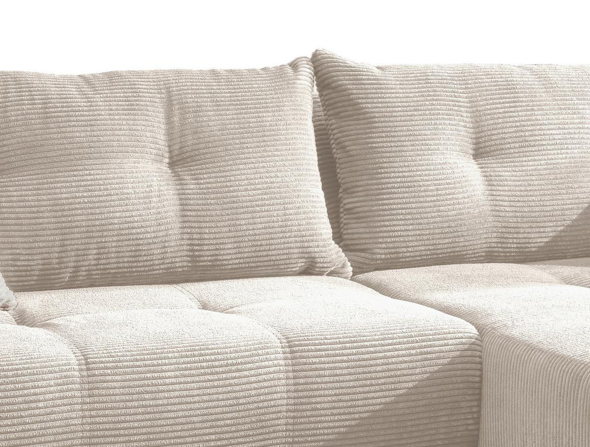 Ecksofa mit Liegefunktion Restato Beige Cord - Beige/Schwarz, MODERN, Holz/Textil (246/177cm) - MID.YOU
