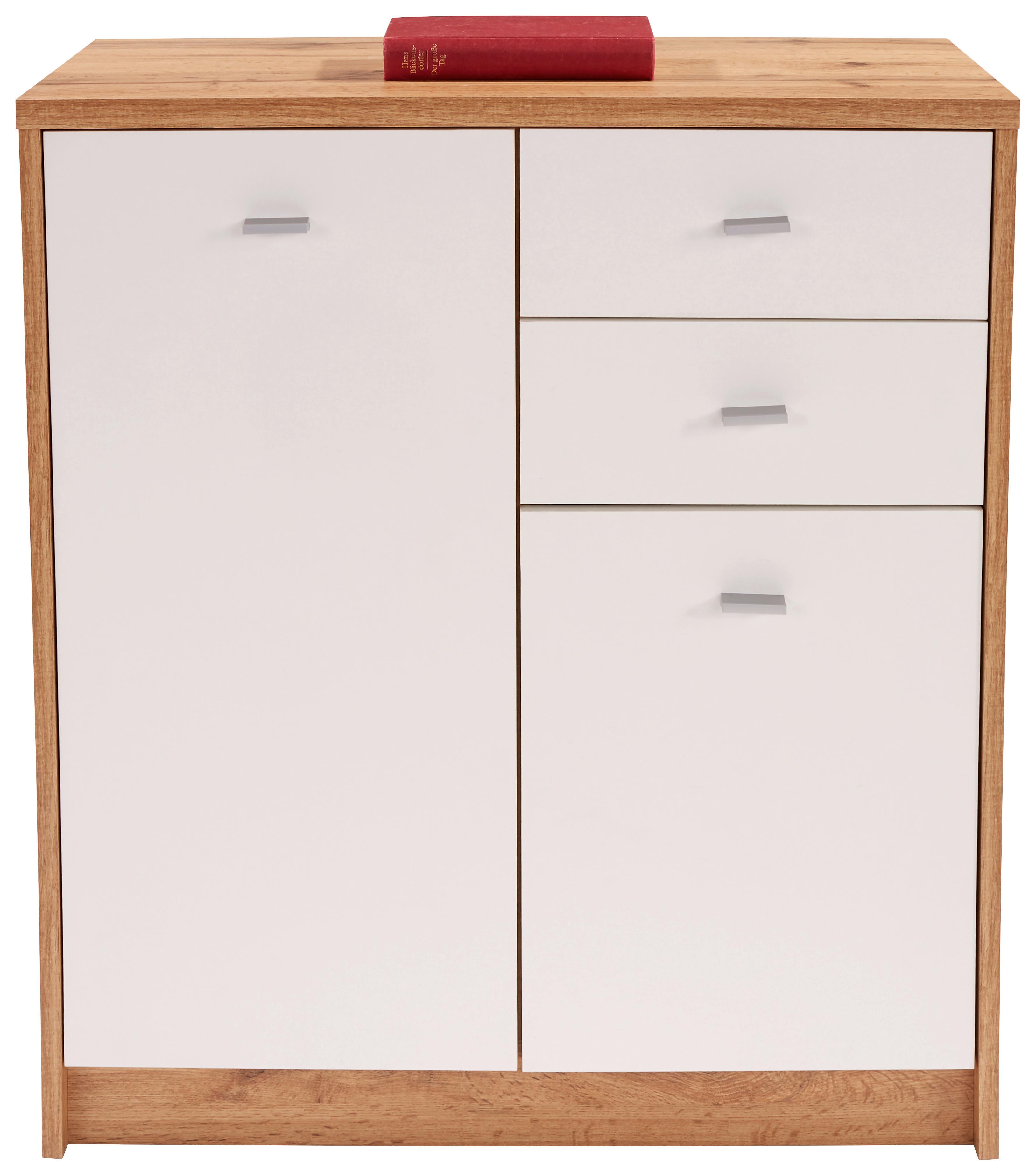 Komoda 4-YOU NEW - bílá/barvy dubu, Moderní, kompozitní dřevo/plast (74/85,4/34,6cm)