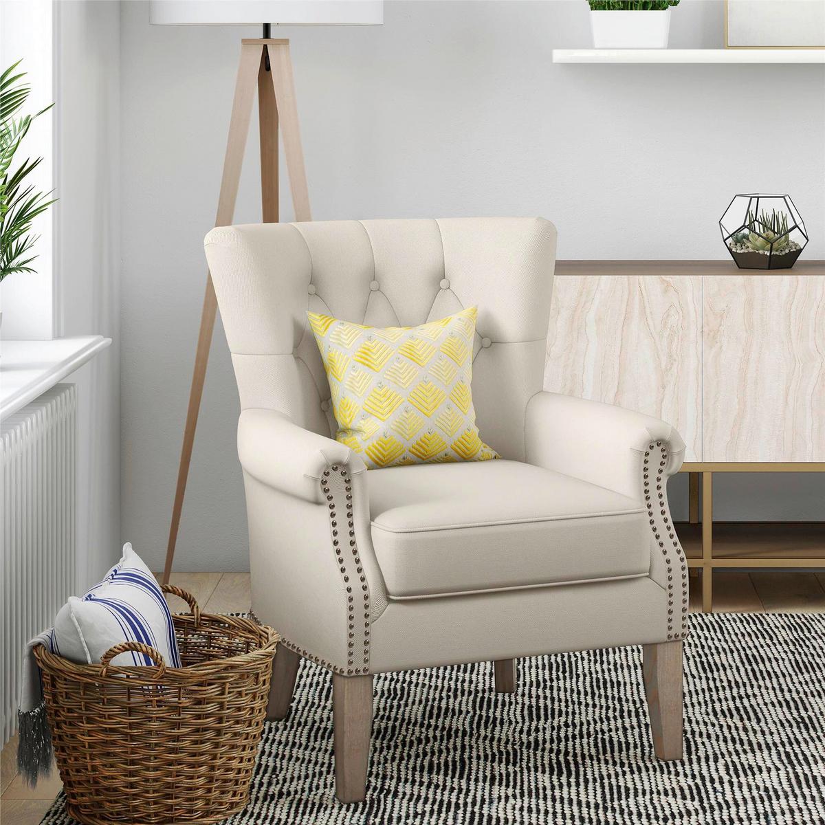 Ohrensessel Dorel Beige B: 73cm - Beige/Naturfarben, Design, Holzwerkstoff/Textil (73/86/75cm) - MID.YOU