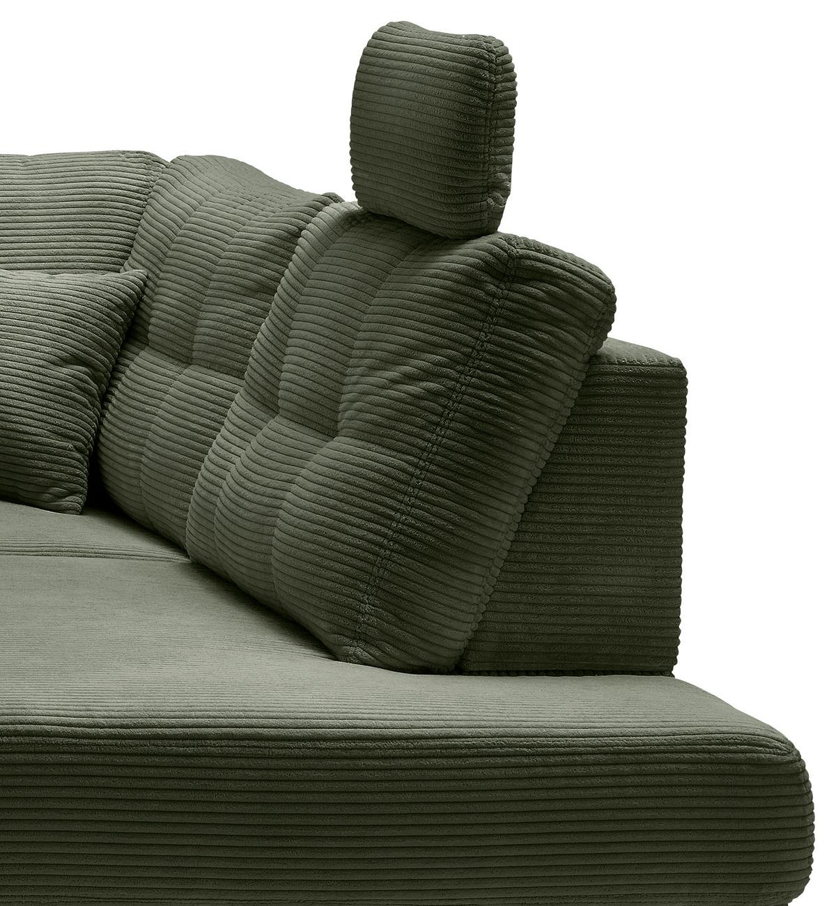 Ecksofa Brizzini Dunkelgrün S: 274x206 Cm - Dunkelgrün/Naturfarben, MODERN, Textil (274/206cm) - Livetastic